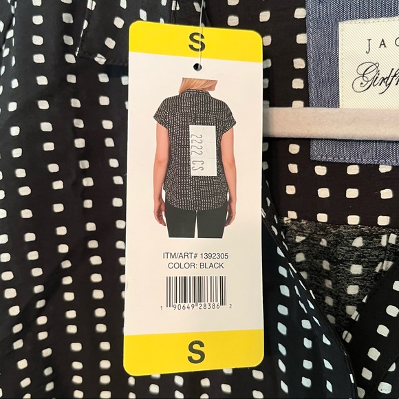 Jachs Girlfriend Top Button Down Shirt Black & White Sz S NWT Patterned - Picture 13 of 13